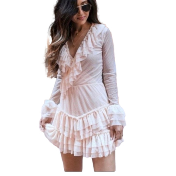 Revolve We are HAH Medium “Mags About You” Mini Dress blush pink retail $300 NWT - Picture 1 of 12